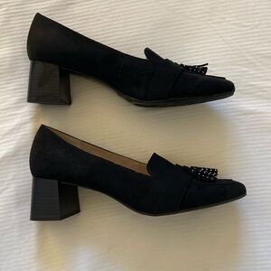Black Suede Loafers with Tassels